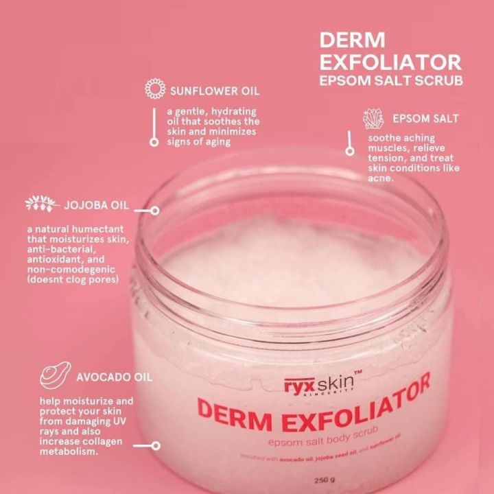 RYX DERM EXFOLIATOR EPSOM SALT BODY SCRUB SALE (DISCOLORATION) | Lazada PH