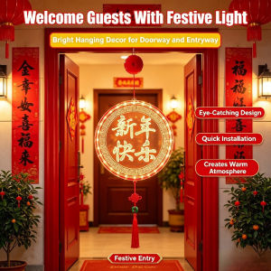 LED Light Decor New Year Hanging Ornament Festive Ambiance Acrylic Pendant