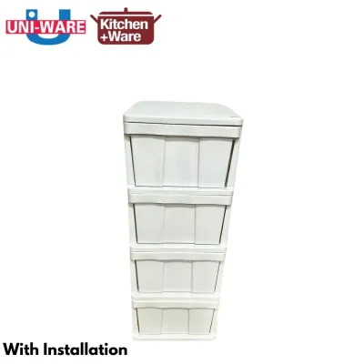 [4/5 Tier] UNI-WARE White & Colorful Drawer Cabinet / home organizer stocker container storage boxes / Made in Thailand