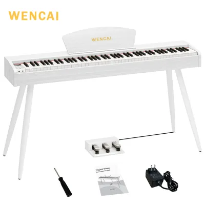 WENCAI Digital Piano 88 Weighted Keys Upright Full-Size Support MIDI Include Sustain3 Pedals Electric Keyboard Piano for Beginner