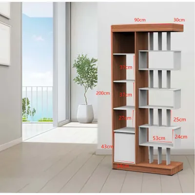 Multi-Purpose Display Rack – Bookshelf and Room Divider with Modern Open Shelves for Home & Office
