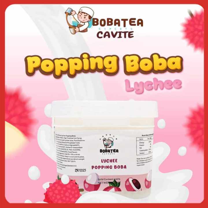 Boba Tea Popping Boba Lychee, Strawberry and Mango *