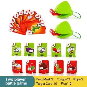MODERNLUX Two/Four People Frog  Wagging Tongue Games Desktop Game Parent-child Interaction Frog  With Blow Tongue Antistress Funny Lizard Tongue Game For Family Entertainment