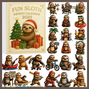 [Carmelun] Vui Vẻ Lười Advent Lịch 2025 24 Ngày Giáng Sinh Đếm Ngược Lịch Với 24 Pcs Dễ Thương Thu Sloth Đồ Trang Trí