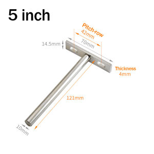 Invisible Shelf Brackets Floating T-Shaped Heavy Duty Round Bar Wall-Mounted 3/4/5 Inch (10mm Dia)