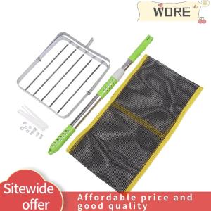 WORE ที่จับปิงปองทรงสี่เหลี่ยมปรับมุมได้180องศาแบบพกพาอุปกรณ์เก็บลูกบอลทำจากสเตนเลสสตีลยืดหดได้