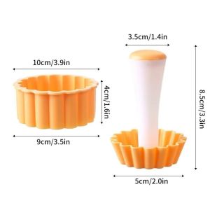 NEXTYOO Chống dính Bộ khuôn làm vỏ bánh tart Hình tròn Nhựa Dụng cụ ép bánh trứng Thực tế Dụng cụ tạo hình bánh tart Khuôn ép bánh tart Đồ dùng nhà bếp