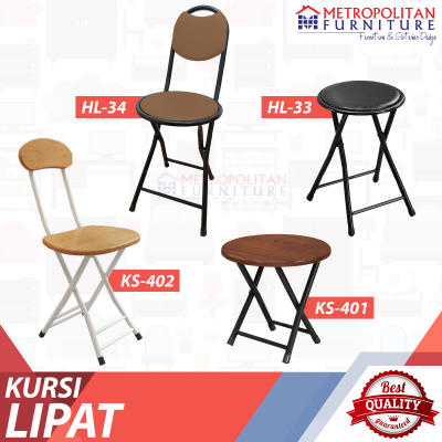 Kursi Lipat Impor / Kursi Makan Bulat / Bangku Belajar / Folding Chair