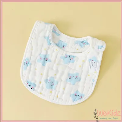 [WeKidz] 2024 Baby Saliva Towel Baby Bibs Cotton Adjustable Button Bib Bayi 宝宝口水巾