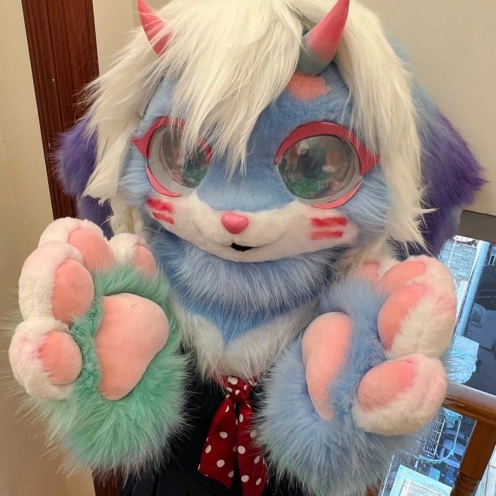 Purple Big Ear Bunny Rabbit Digitigrade Fursuit Costumes Furries Teen & Adult