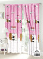 Mga kulay rosas at berdeng magandang kurtina ng panda ay popular sa mga bintana, kuwarto at banyo 100 * 210cm1PC. 