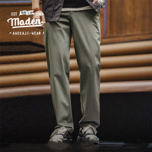 MADEN brand workwear style men youth fashion 2024 spring new four sided elastic twill casual pants cleanfit multi pocket elastic loose straight leg pants