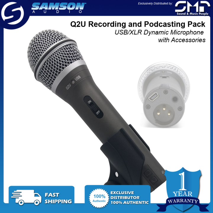 Samson Q2U Recording and Podcasting Pack USB/XLR Dynamic Microphone