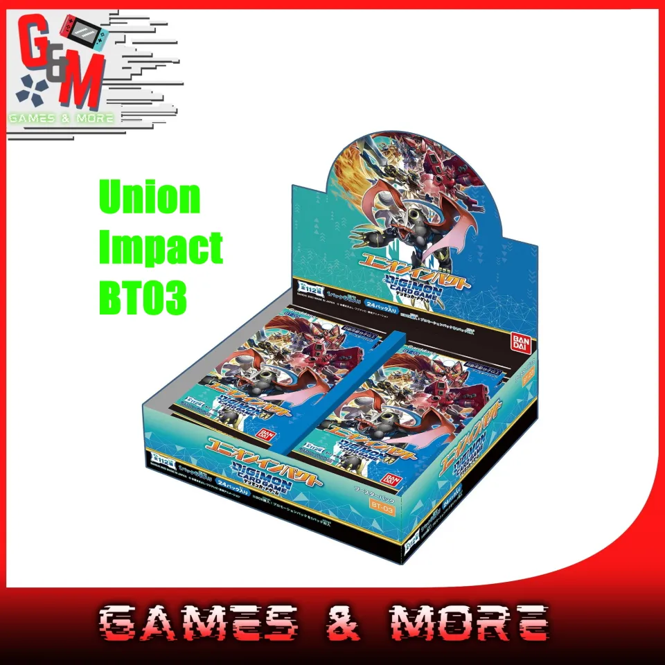 Digimon TCG BT01 New Evolution (BT-01) / BT02 Ultimate Power (BT-02) / BT03 Union Impact (BT-03) / BT04 Great Legend Booster Box (BT-04) (24x Booster Packs) (Japanese Version) - Lazada | Lazada Digimon TCG BT01 New Evolution (BT-01) / BT02 Ultimate Power (BT-02) / BT03 Union Impact (BT-03) / BT04 Great Legend Booster Box (BT-04) (24x Booster Packs) (Japanese Version) - Lazada | Lazada