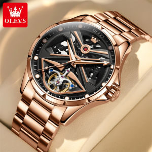 【New Sale】OLEVS Watch For Men Original Waterproof Automatic Winding Mechanical Tourbillon Waterproof Original Stainless Steel