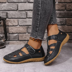 Free Shipping New Spring And Summer Collection Of Plus-Size WomenS Beach Sandals: Stylish Hollowed-Out Flat-Soled Sandals Versatile And Designed For Everyday Wear
