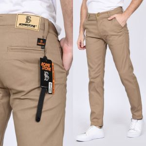 Celana Chino Jumbo Pria Panjang Skinny Fit Bigsize Bahan Katun Melar Cino Cowok Ukuran Besar
