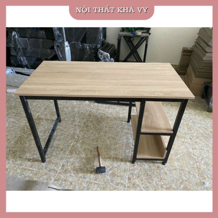 Bàn học, bàn làm việc 2 tầng mặt gỗ chân sắt sơn tĩnh điện cao cấp ...
