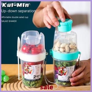 Kui-Min Hot Bữa ăn sáng trái cây Yến Mạch Sữa chua salad cup với nắp và muỗng hai lớp thực phẩm lưu trữ Bento hộp thể Dục Giảm Béo côn bát