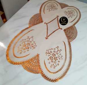 Taplak Meja Tamu Pvc Gold Emas Taplak Tamu Anti Slip