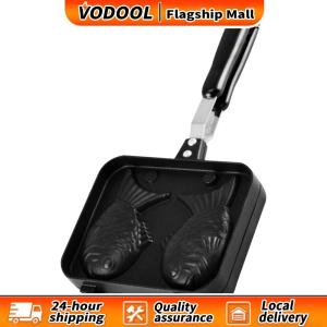 【Fast delivery】 Double Fish Shaped Waffle Pan Aluminum Alloy Non-Stick Fry Pan for Easy Taiyaki and Fish-Shaped Treats