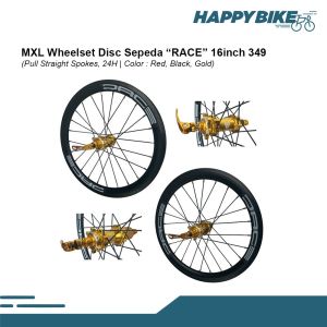 MXL Wheelset Sepeda Lipat Race Disbrake Alloy 16" 349 Roda Sepeda Set Vleg Lengkap Cycling