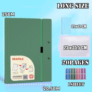 Long Clear Book Loose Leaf Paper Organizers File Folder Foldable Clearbook Transparent Inner Page 20Sheets