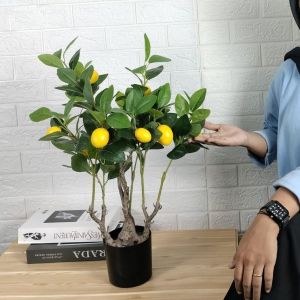 Unico PBP171 Tanaman Hias Pot Daun Pohon Lemon Plastik Artificial Ornamen Hiasan Dekorasi Buatan COD
