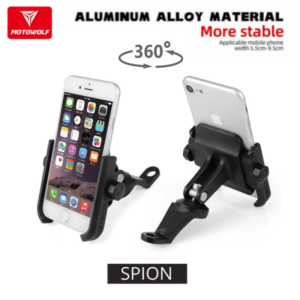 Motowolf Holder Handphone Motor Stang Spion 360 Almunium Alloy