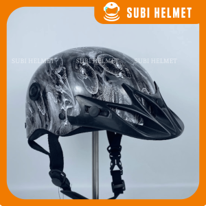 Nón bảo hiểm nửa đầu nhúng carbon thể thao gắn mũi givi cao cấp [TẶNG TEM BIKER]  Mũ bảo hiểm carbon sơn phủ 4k nano chống trày kiểm định