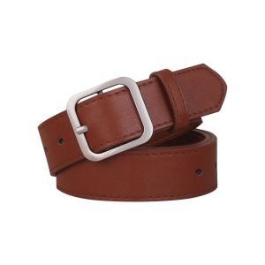 WENKEN Fashion Vintage Casual Ladies Dress Belts Pants Bands Square Buckle Waistband PU Leather Belt