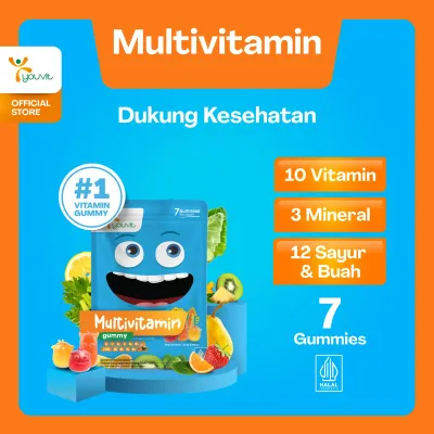 Multivitamin Gummy Anak untuk Tumbuh Kembang dan Imunitas Anak | Youvit Multivitamin Anak 7 Hari dengan Vitamin C Vitamin D Zink Sayur dan Buah