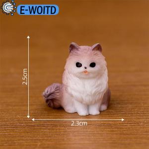 E-WOITD Mini Cat Ornament Cartoon Kitten Micro Landscape Dollhouse Model Car Interior Home Desktop Decoration