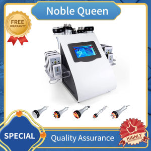 NobleQueen 6 in 1 Fat Exploding Instrument 40K Ultrasonic liposuction Cavitation Vacuum Radio Frequency Laser 8 Pads Lipo Laser Slimming Machine