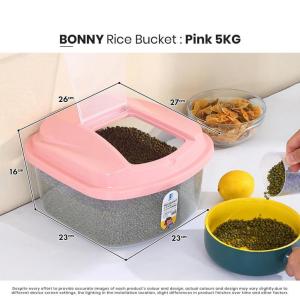 F&F :BONNY Bekas beras /rice bucket /rice dispenser/rice storage /bekas beras 10kg/tong beras
