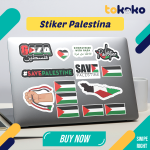Stiker Palestina isi 14 pcs untuk pipi helm laptop hp bendera Free Palestine Bahan Vinil Tahan Air
