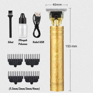 Alat Cukur Kumis Dan Jenggot Mesin Potong Rambut Alat Mesin Cukur Rambut Elektrik Vintage T9 Dragon Naga Hair Clipper SH LC05
