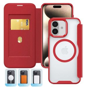Luxury Slot Card Wallet Magnetic Flip Phone Case For iPhone 18 17 16 15 12 13 14 Pro Max For MagSafe Translucent Protect Cover2026