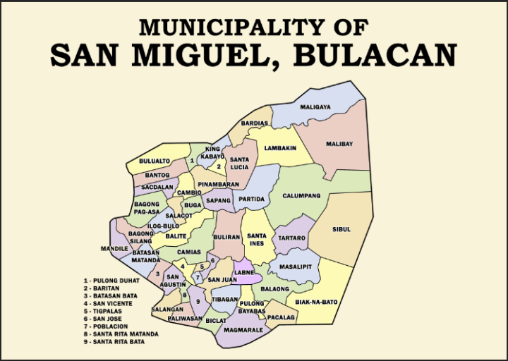 San Miguel Bulacan Map Waterproof A4 Laminated Chart | Lazada PH