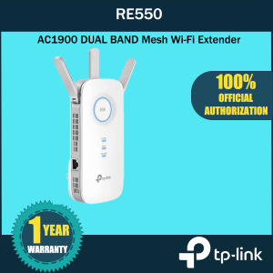【READY STOCK】TP-Link AC1900 2.4GHz 600Mbps 5GHz 1300Mbps OneMesh Dual Band WiFi Extender(RE550)Range Extender Covers Up to 2800 Sq.ft and 35 Devices Dual Band Wireless Repeater for Home Internet Signal Booster with Ethernet Port
