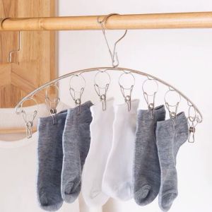 Stainless Steel Multi-function Curved Windproof Hanger With 8 Clips