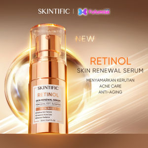 SKINTIFIC Retinol Skin Renewal Series | Serum 20ml | Moisturizer 30g | Skin Reset | Refines Skin Texture | Intensive Acne Care | Revives Radiance