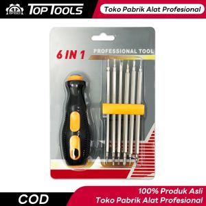 TopTools Klik-Beli Obeng Set 7 Pcs Screwdriver 12 Mata Bolak Balik