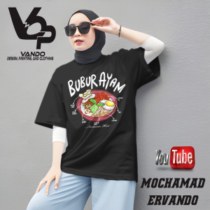 BAJU KAOS BUBUR AYAM / KAOS DISTRO / TSHIRT MAKANAN KULINER INDONESIA FOOD