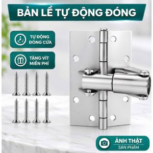 Bản Lề Lò Xo Tự Đóng Cửa 100x75mm – Bản Lề Trợ Lực 180 Độ ≤45kg Không Cần Điện Kèm Bộ Vít