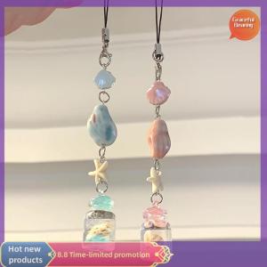 Graceful Transparent Keychain Cute Wind Chime Pendant Keyring Mobile Phone Lanyard Kawaii Bag Decorative Accessories Home Decorations