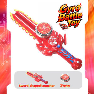 Baby‘s Mommy Spinning Top Battle Set Two Player Duel Game Flash Launcher Sword Style Toy Kids Gift Durable Plastic