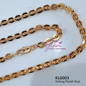 Kalung Wanita Pecah Kopi Gold Plated Perhiasan Fashion Import Kualitas Premium Anti Karat bisa dipakai sehari-hari KLG003 GTHM