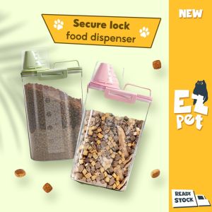 EZPET🐱 【Pet Food Storage Dispenser 】Pet Food Container Bekas Makanan Kucing Cat Food Storage Pet Food Dispenser 储粮罐