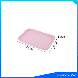 H.S. ถาดฟางข้าวสาลี ถาดพลาสติก ใส่เสิร์ฟอาหาร สําหรับใส่อาหาร tray